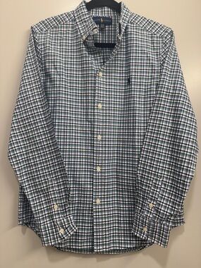 Ralph Lauren Green & Blue Plaid Cotton Button-Down Shirt